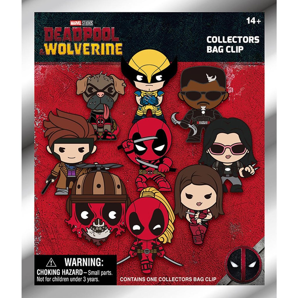 Deadpool and Wolverine 3D Foam Bag Clip Random 6-Pack