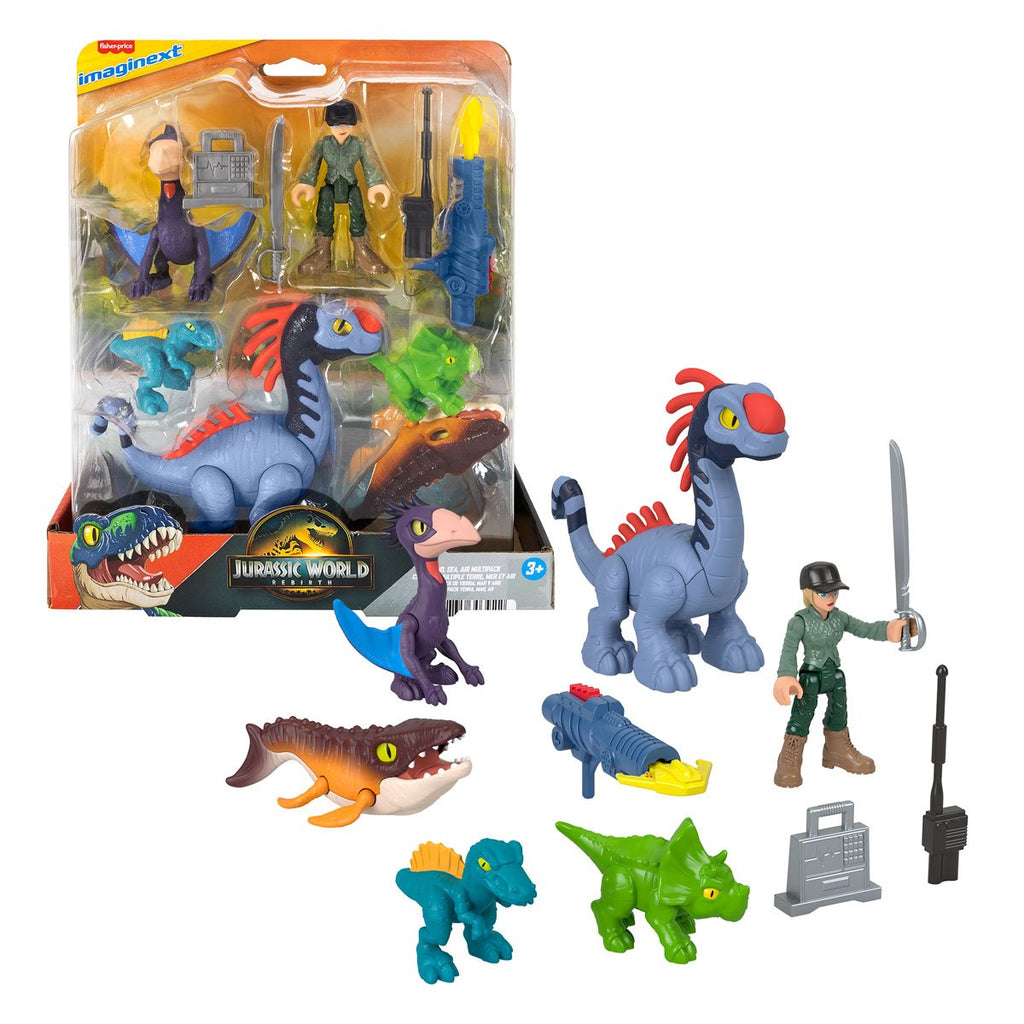 Jurassic World Imaginext Land Air Sea Action Figure Multipack
