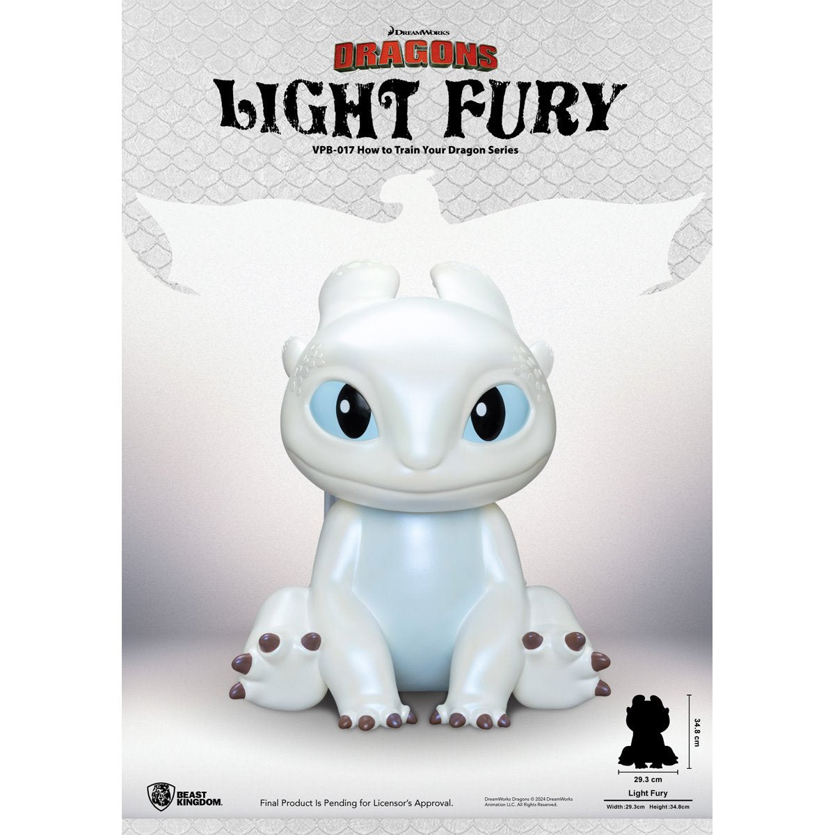 How to Train Your Dragon Light Fury VPB-017 Large Vinyl Piggy Bank