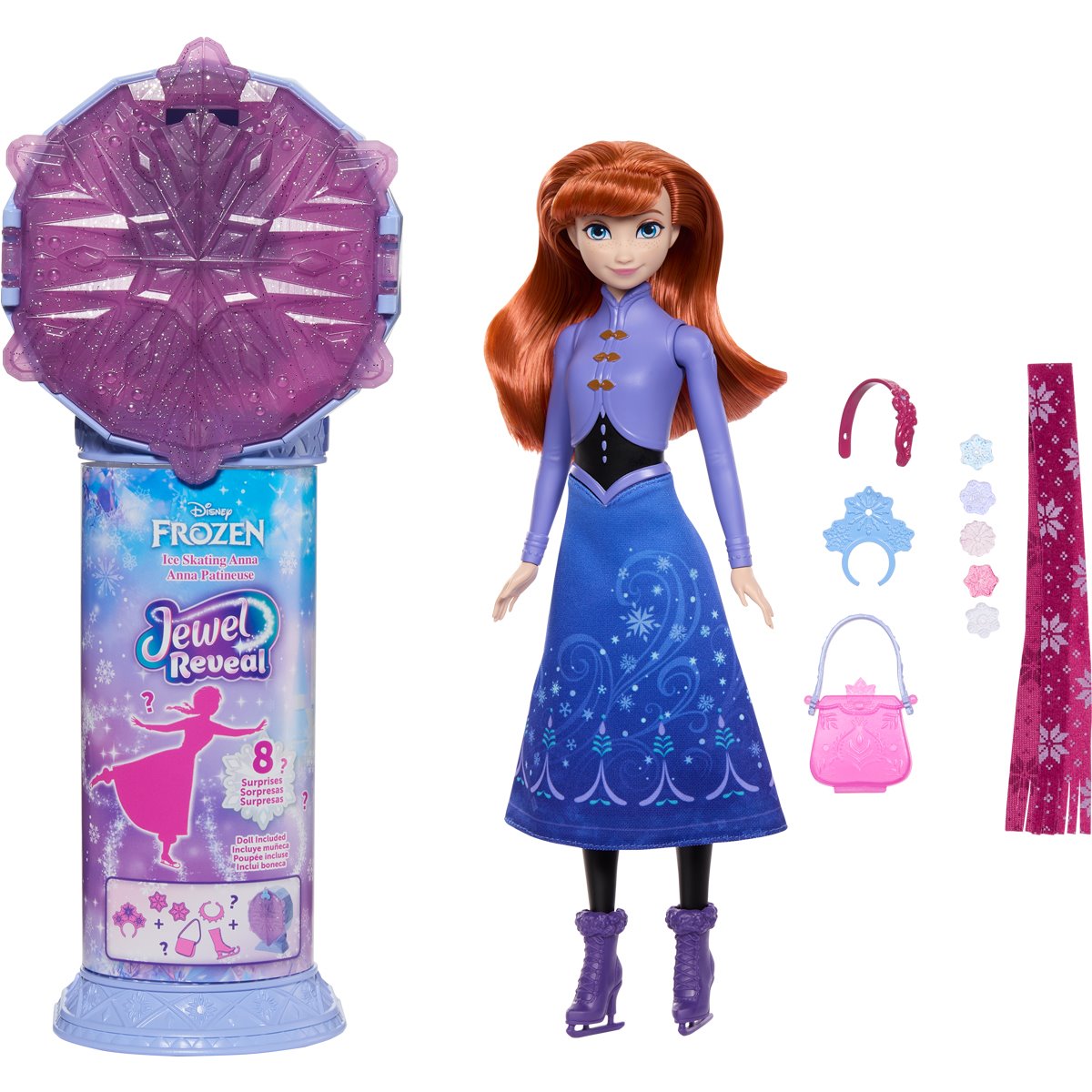 Disney Frozen Jewel Reveal Anna Ice Skating Fashion Doll