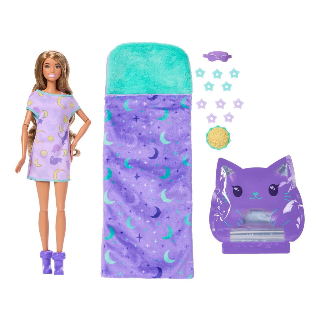 Barbie Sleepover Reveal Purple Doll and Accessories
