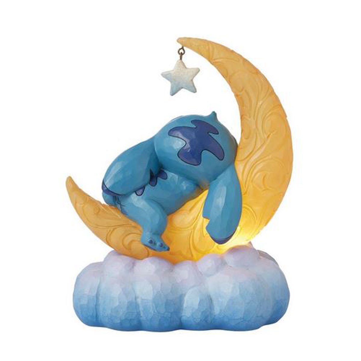 Disney Traditions Lilo & Stitch Stitch & Scrump on LED Moon by Jim Shore Statue
