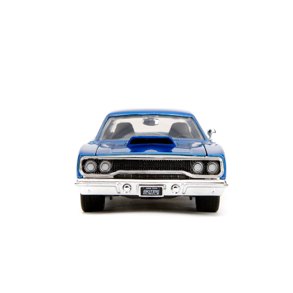 Bigtime Muscle 1970 Plymouth Roadrunner Candy Blue and White 1:24 Scale Die-Cast Metal Vehicle