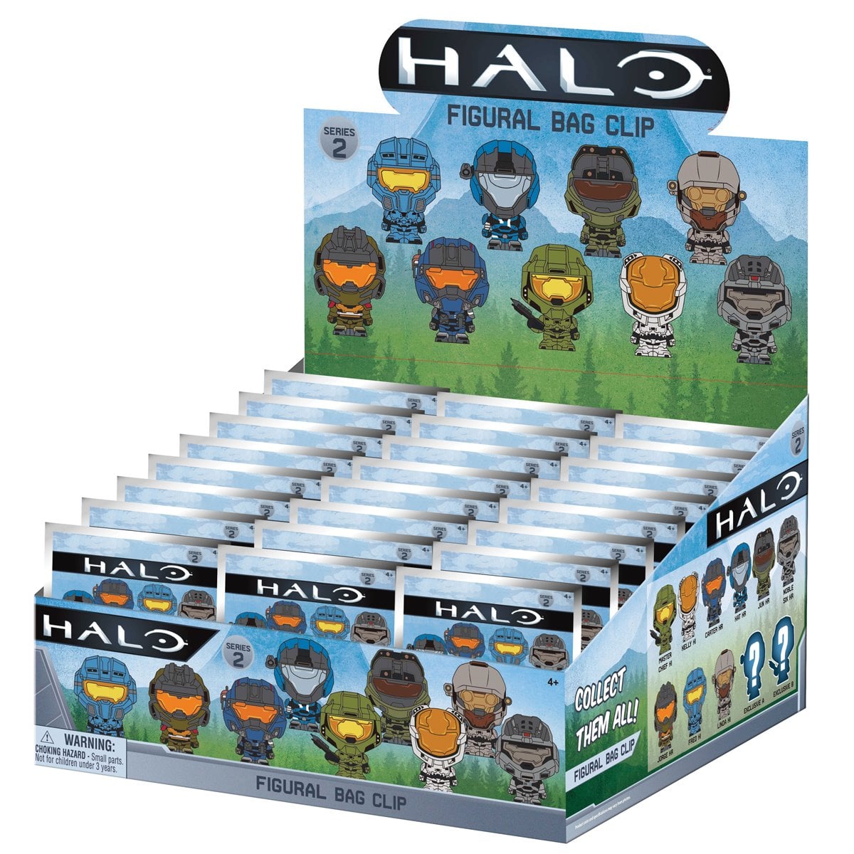 Halo Series 2 3D Foam Bag Clip Display Case of 24