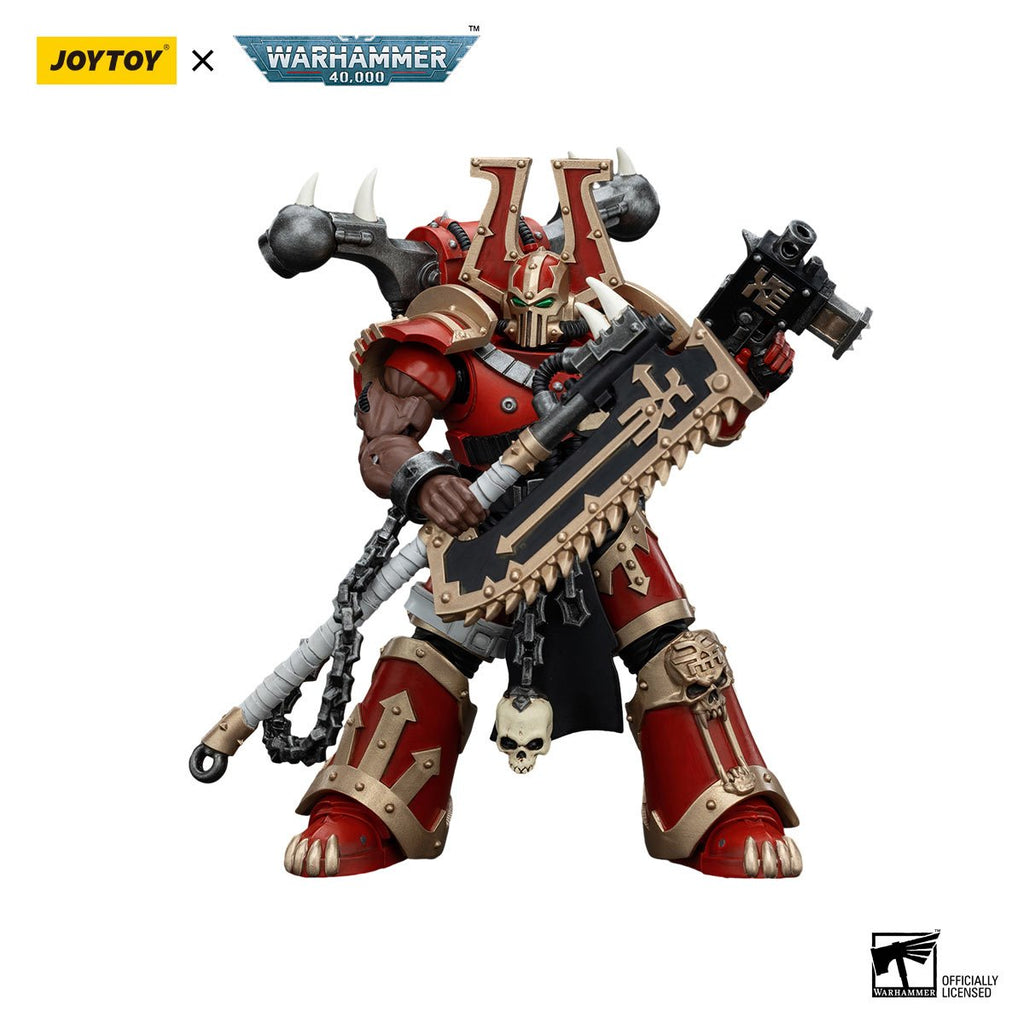 Joy Toy Warhammer 40,000 World Eaters Khorne Berzerker Eviscerator Chainaxe 1:18 Scale Action Figure