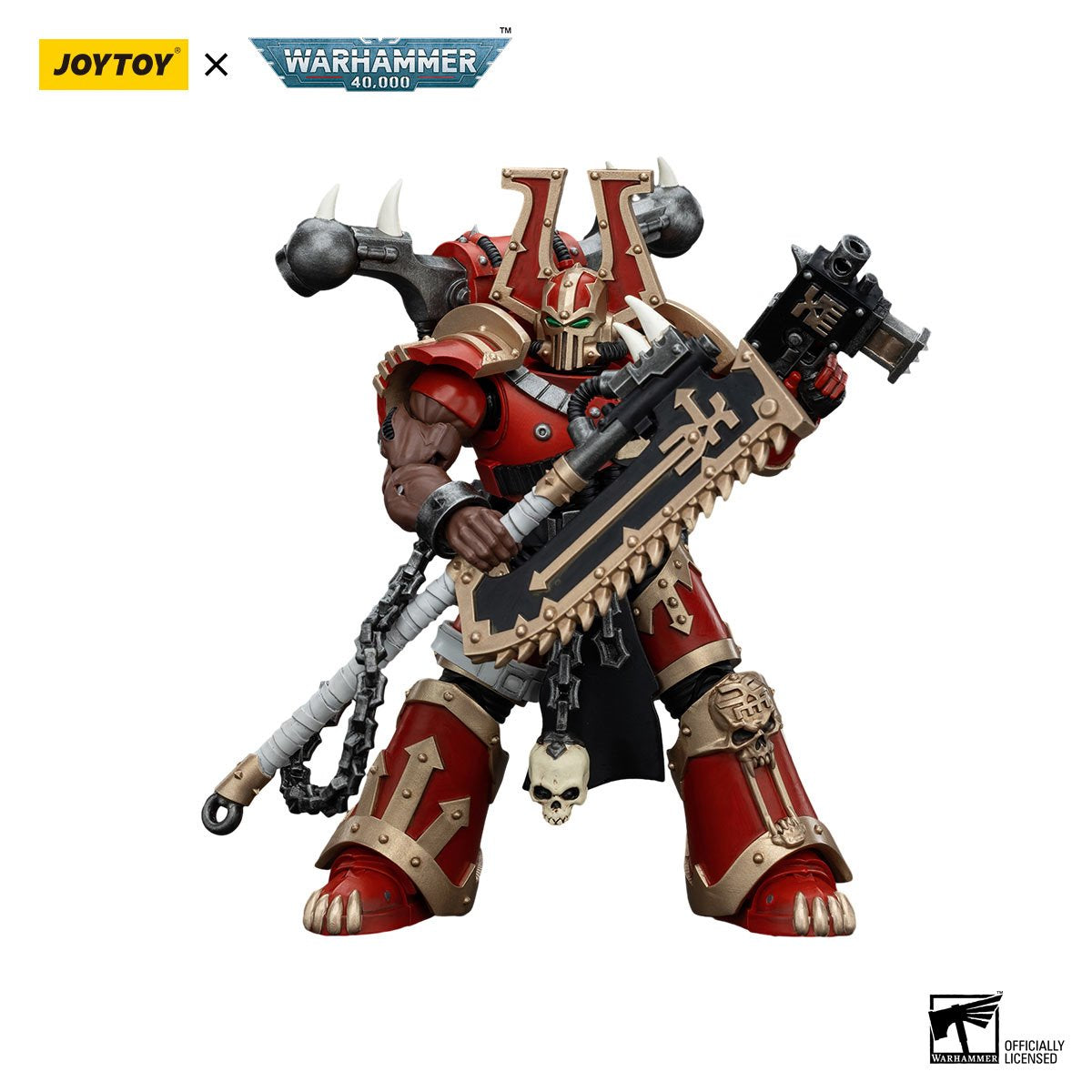 Joy Toy Warhammer 40,000 World Eaters Khorne Berzerker Eviscerator Chainaxe 1:18 Scale Action Figure