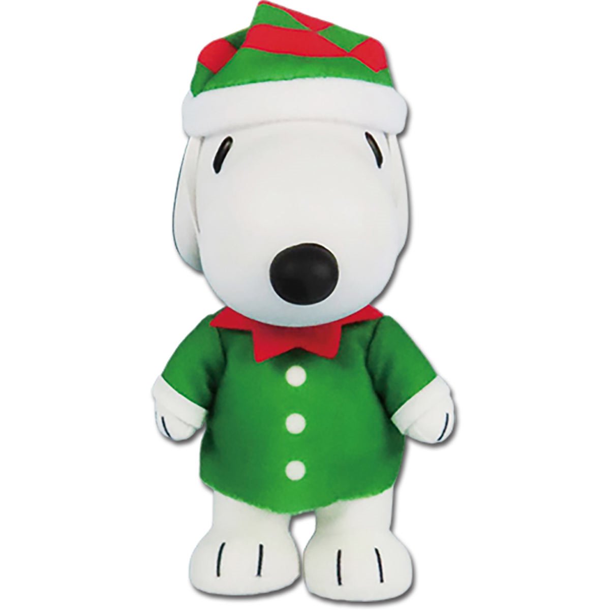 Peanuts Snoopy Holiday Elf Costume FigureKey Vinyl Head 4 1/2-Inch Moveable Plush