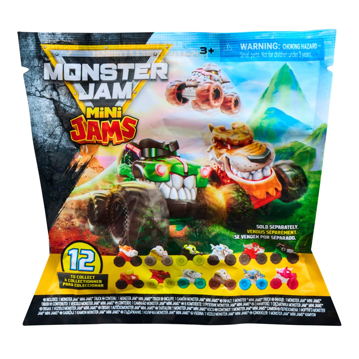 Monster Jam Mini Jams Monster Truck 1:87 Scale Vehicle Blind Bag Case of 12