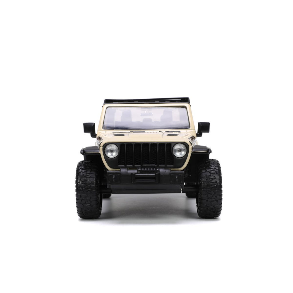 Just Trucks 2020 Jeep Gladiator Tan 1:24 Scale Die-Cast Metal Vehicle with Tire Rack