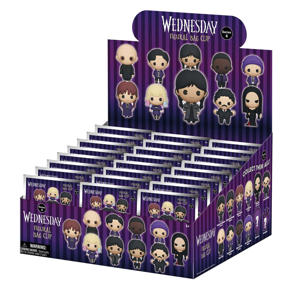 Wednesday Series 4 3D Foam Bag Clip Display Case of 24