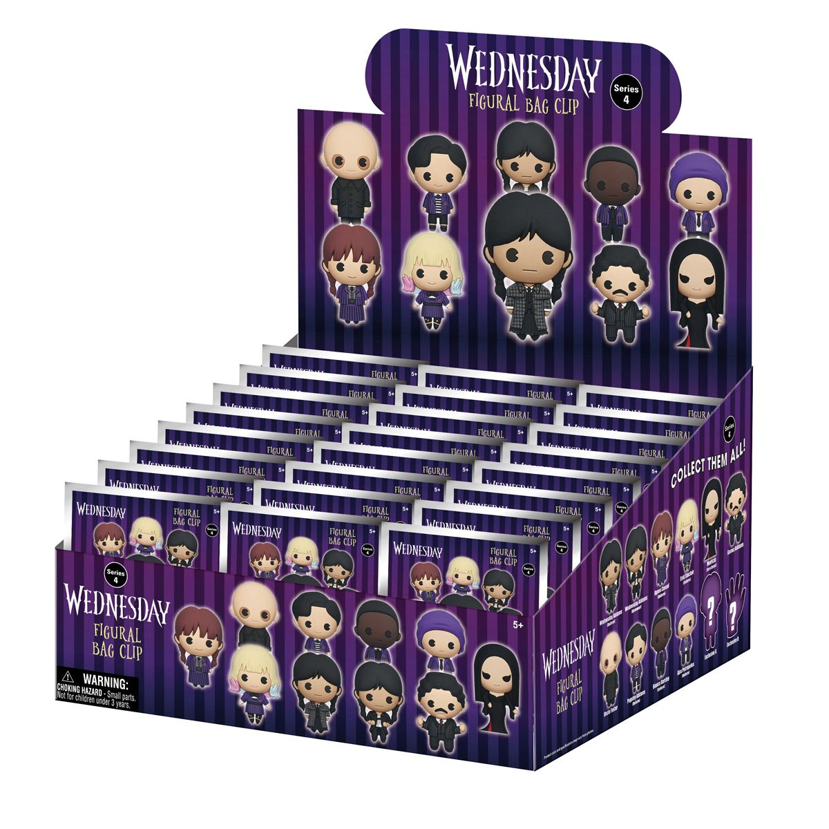 Wednesday Series 4 3D Foam Bag Clip Display Case of 24