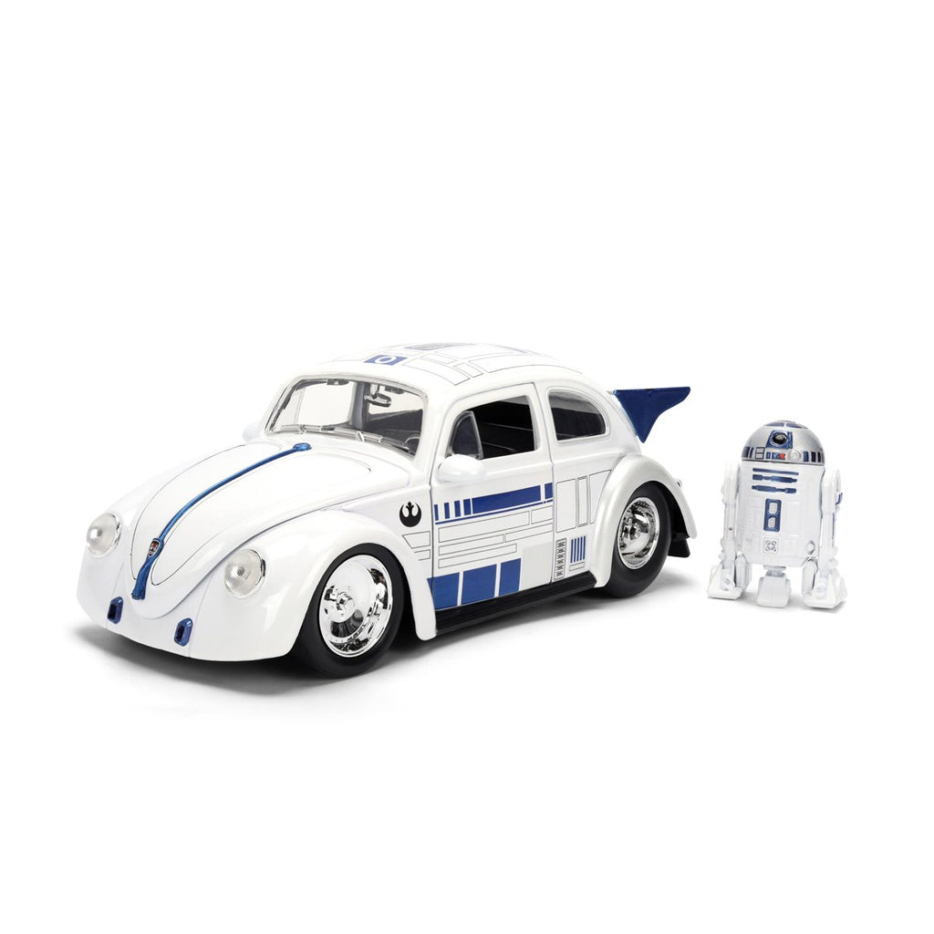 Hollywood Rides Star Wars 1959 Volkswagen Drag Beetle 1:24 Scale Die-Cast Metal Vehicle with R2-D2 Figure