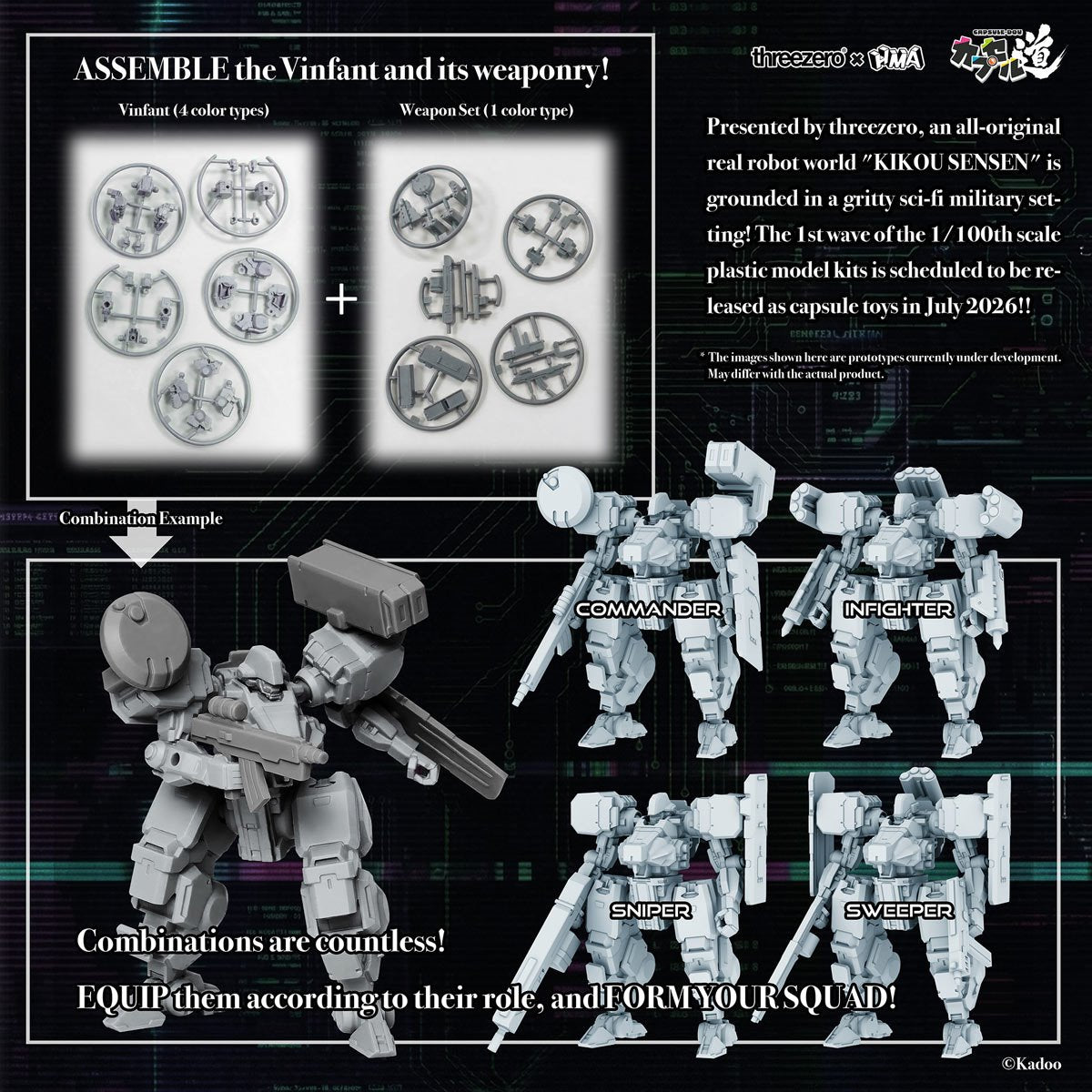 Kikou Sensen Wave 1 Paracrax 1:100 Scale Model Kit Set of 6