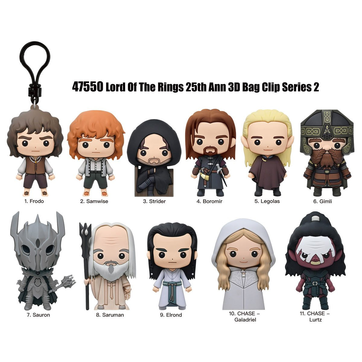 The Lord of the Rings Series 2 3D Foam Bag Clip Display Case of 24