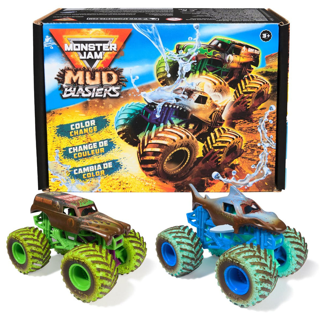 Monster Jam Mud Blasters Color Change Monster Truck 1:64 Scale Die-Cast Vehicle 2-Pack