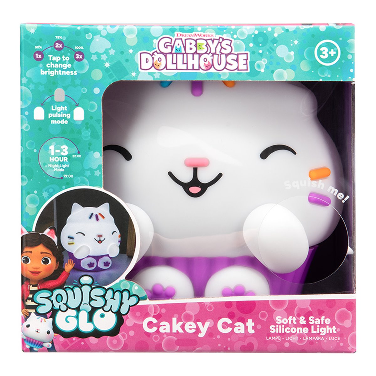 Gabby's Dollhouse Cakey Cat SquishyGlo Silicone Light