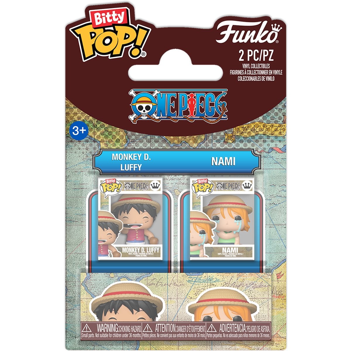 One Piece Monkey D. Luffy and Nami Funko Bitty Pop! Mini-Figure 2-Pack