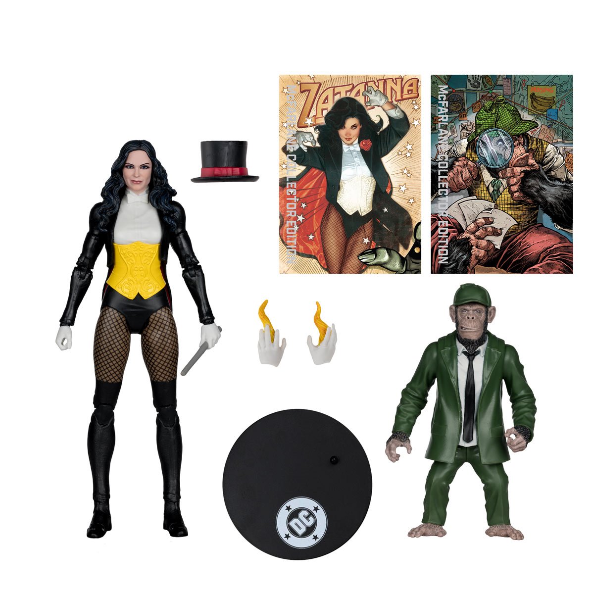 DC McFarlane Collector Edition Wave 13 Zatanna with Detective Chimp DC Classic #53 7-Inch Scale Action Figure
