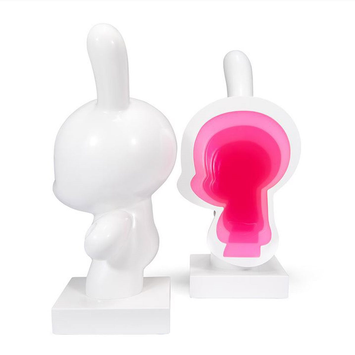 Dunny Lustre Gloss White and Pink 10-Inch Resin Bookends