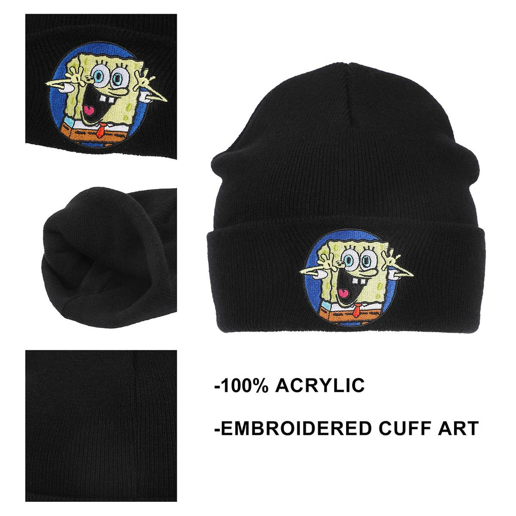 SpongeBob SquarePants Character Patch Embroidered Cuff Beanie