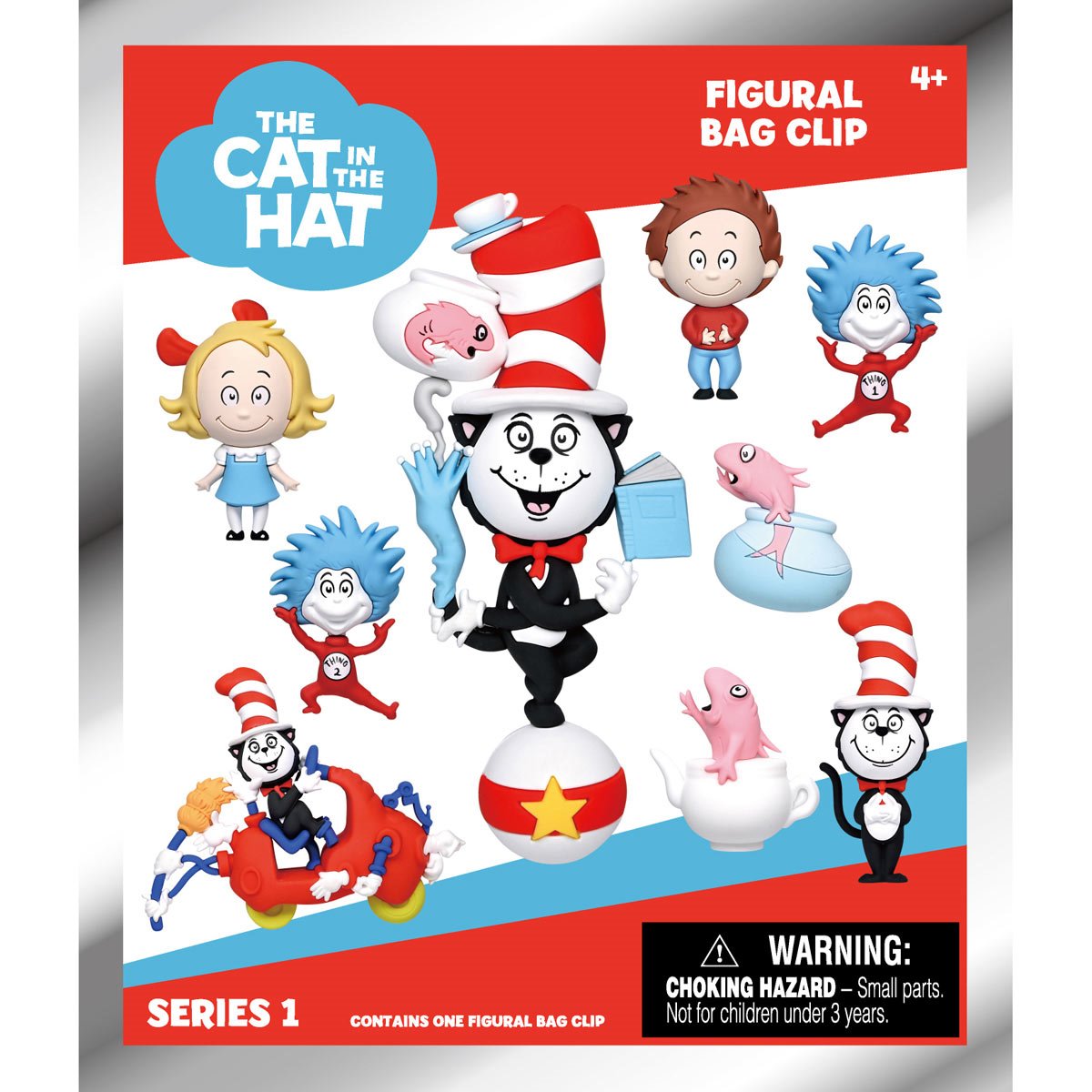 The Cat in the Hat 3D Foam Bag Clip Display Case of 24