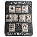 One Piece Group Wanted Poster Grid Black Sublimation Throw Blanket
