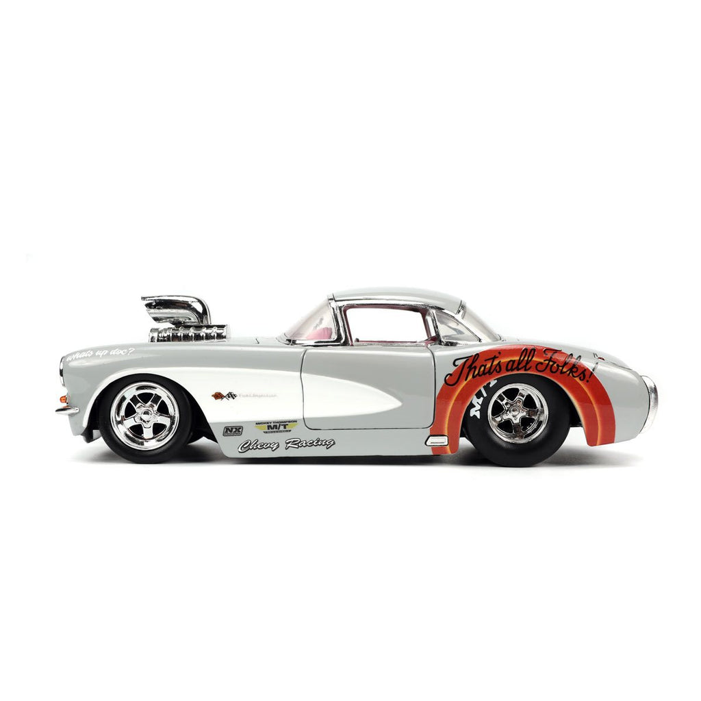 Looney Tunes Hollywood Rides 1956 Chevrolet Corvette with Bugs Bunny Figure