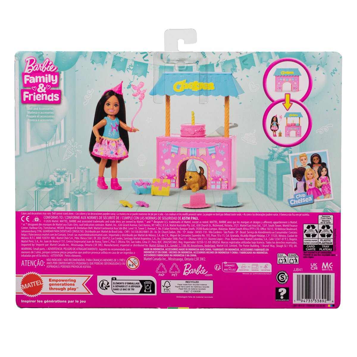 Barbie Club Chelsea Birthday Surprise Doll with Brown Hair