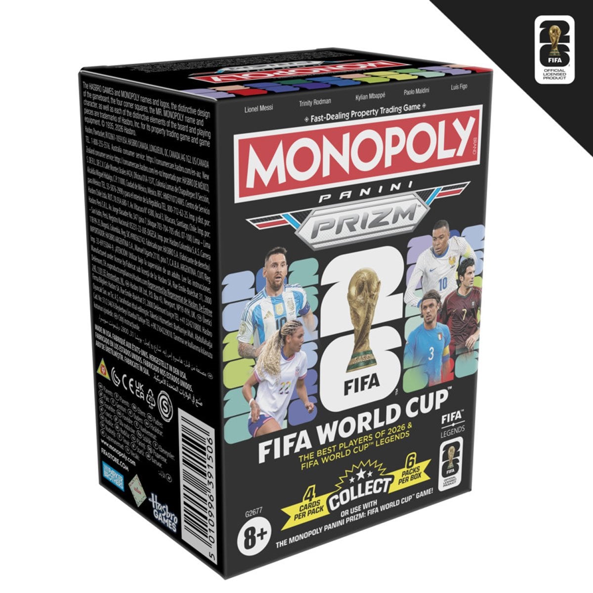 Monopoly Panini Prizm: FIFA World Cup Soccer Trading Cards Booster Box (6 packs per box)