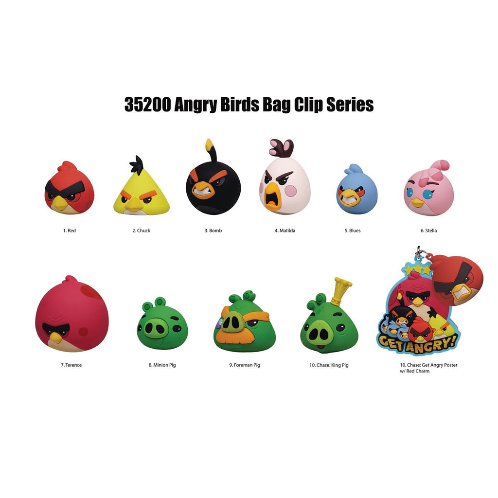 Angry Birds 3D Foam Bag Clip Display Case of 24