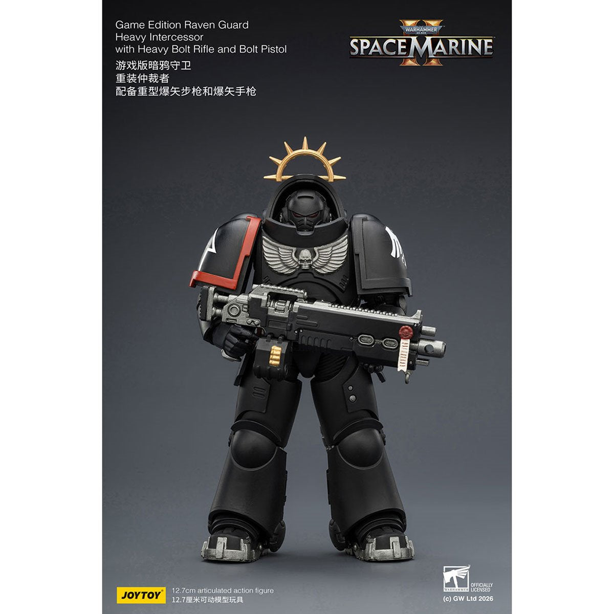 Joy Toy Warhammer 40K Space Marines Game Edition Raven Guard Intercessor Bolt Rifle & Pistol 1:18 Scale Action Figure