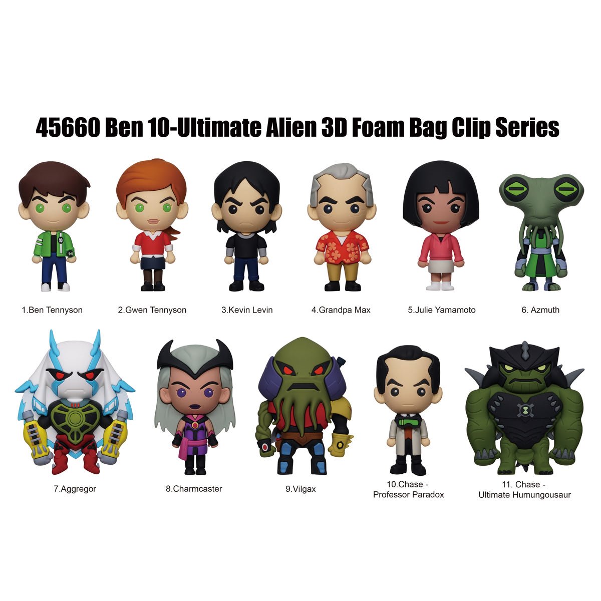 Ben 10: Ultimate Alien 3D Foam Bag Clip Display Case of 24