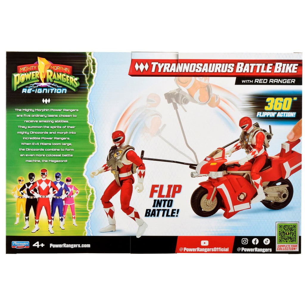 Mighty Morphin Power Rangers: Re-Ignition Tyrannosaurus Battle Bike Vehicle with Red Ranger Action Figure
