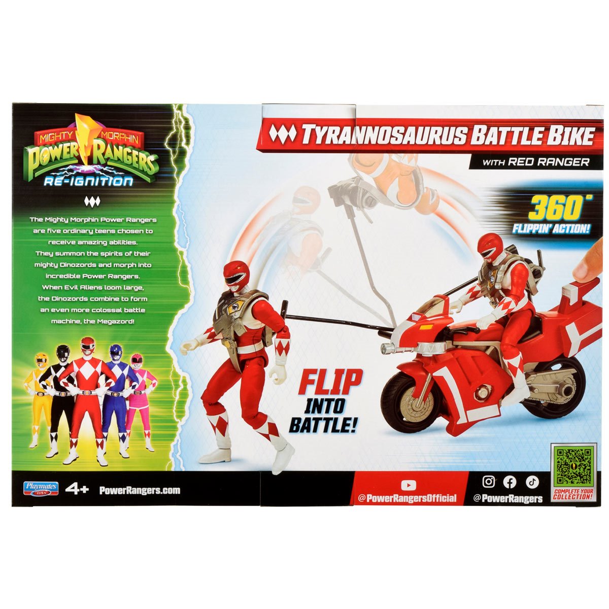 Mighty Morphin Power Rangers: Re-Ignition Tyrannosaurus Battle Bike Vehicle with Red Ranger Action Figure
