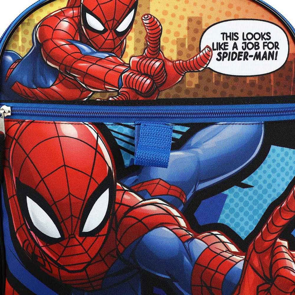 Marvel Spider-Man Comic Book Youth Backpack 6-Piece Set