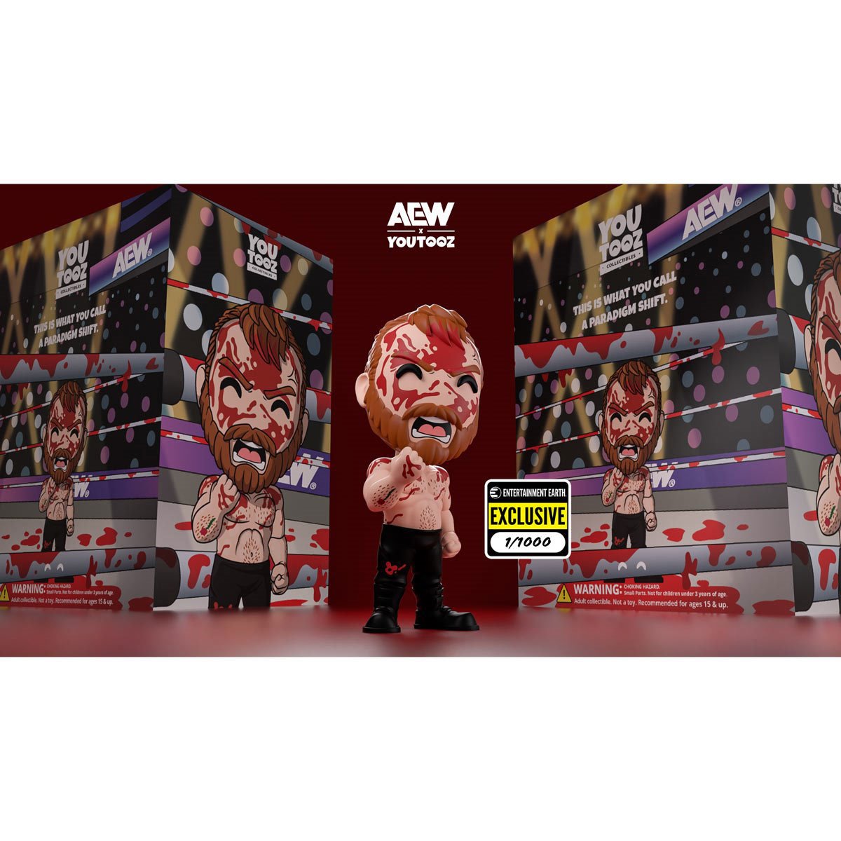 AEW Collection Bloody Jon Moxley Variant Vinyl Figure #9 - Entertainment Earth Exclusive