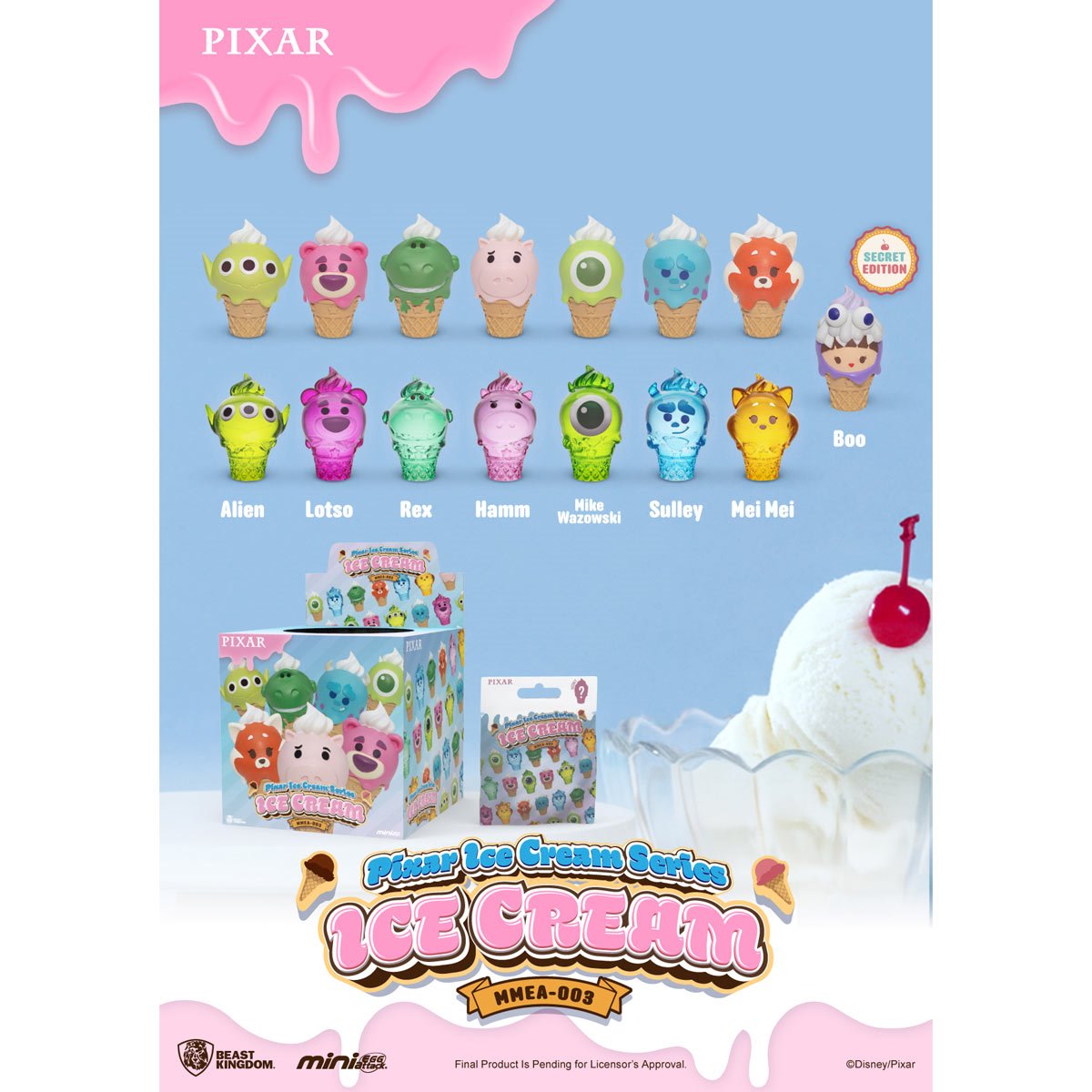 Pixar Ice Cream Series MMEA-003 Mini-Figure Blind Box Case of 24