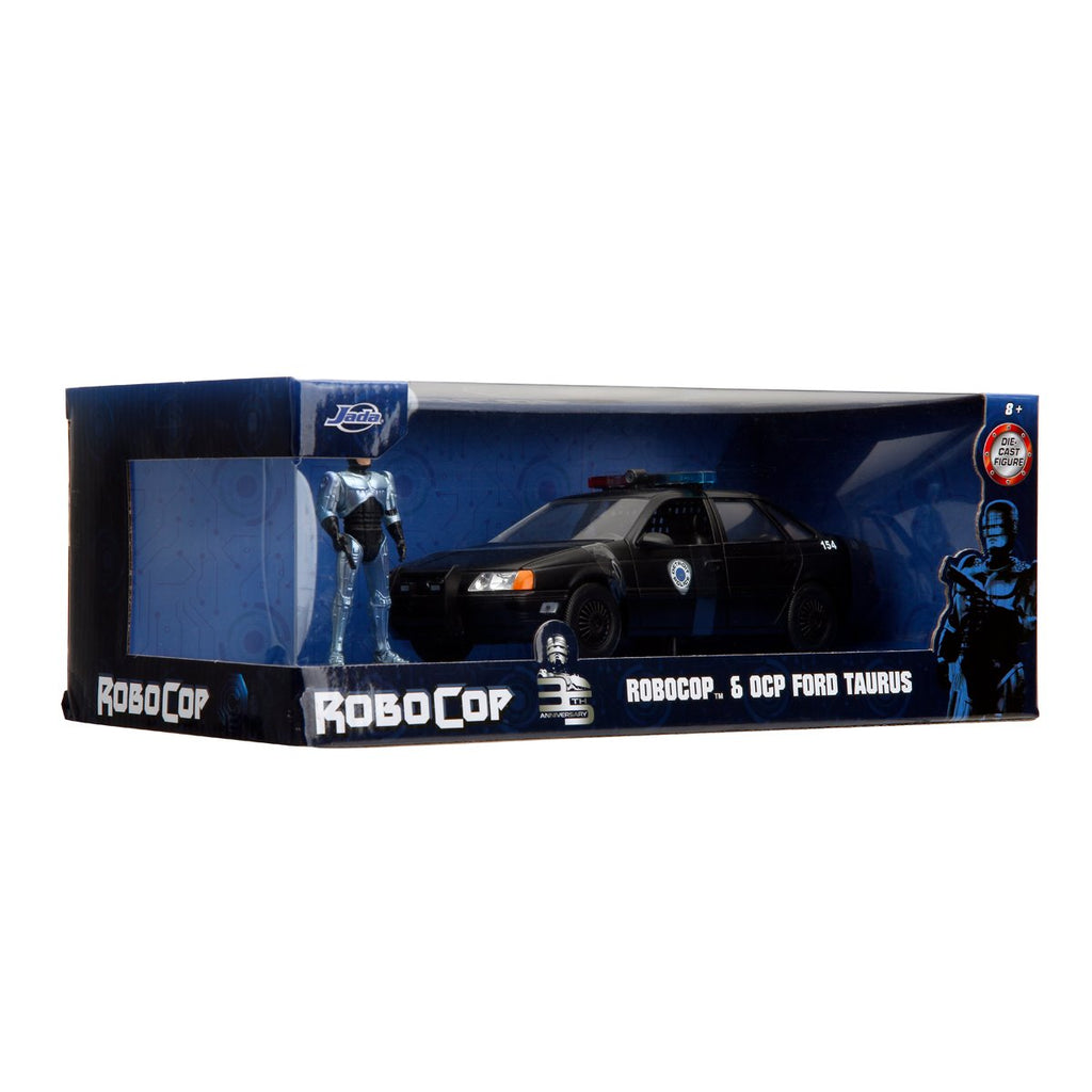 Hollywood Rides RoboCop OCP Ford Taurus 1:24 Scale Die-Cast Metal Vehicle with RoboCop Figure