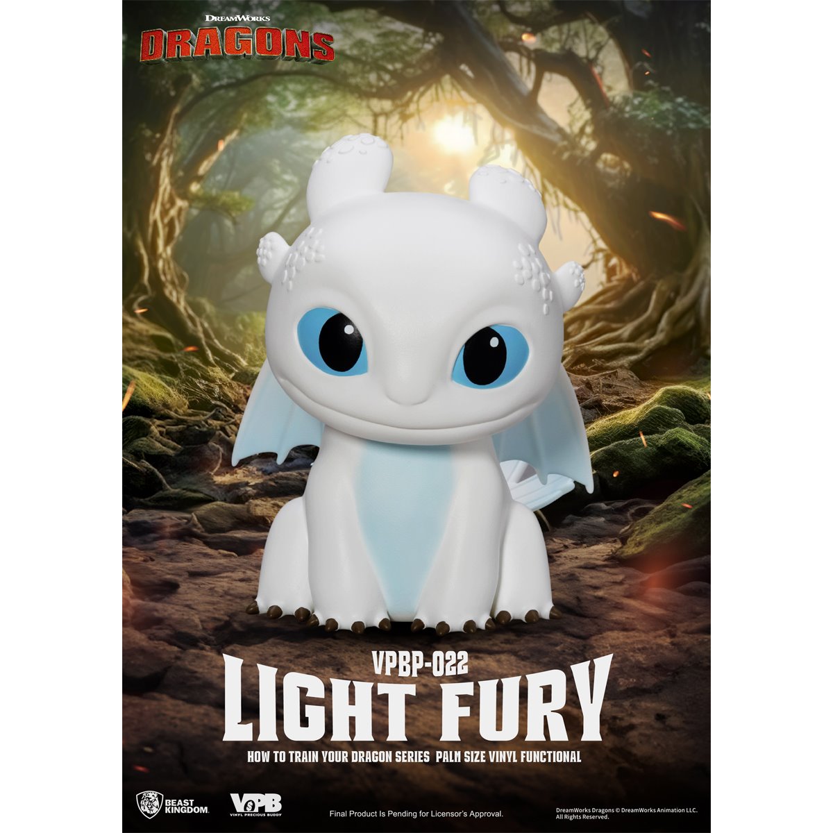 How to Train Your Dragon Light Fury VPBP-022 Palm Size Vinyl Functional Piggy Bank