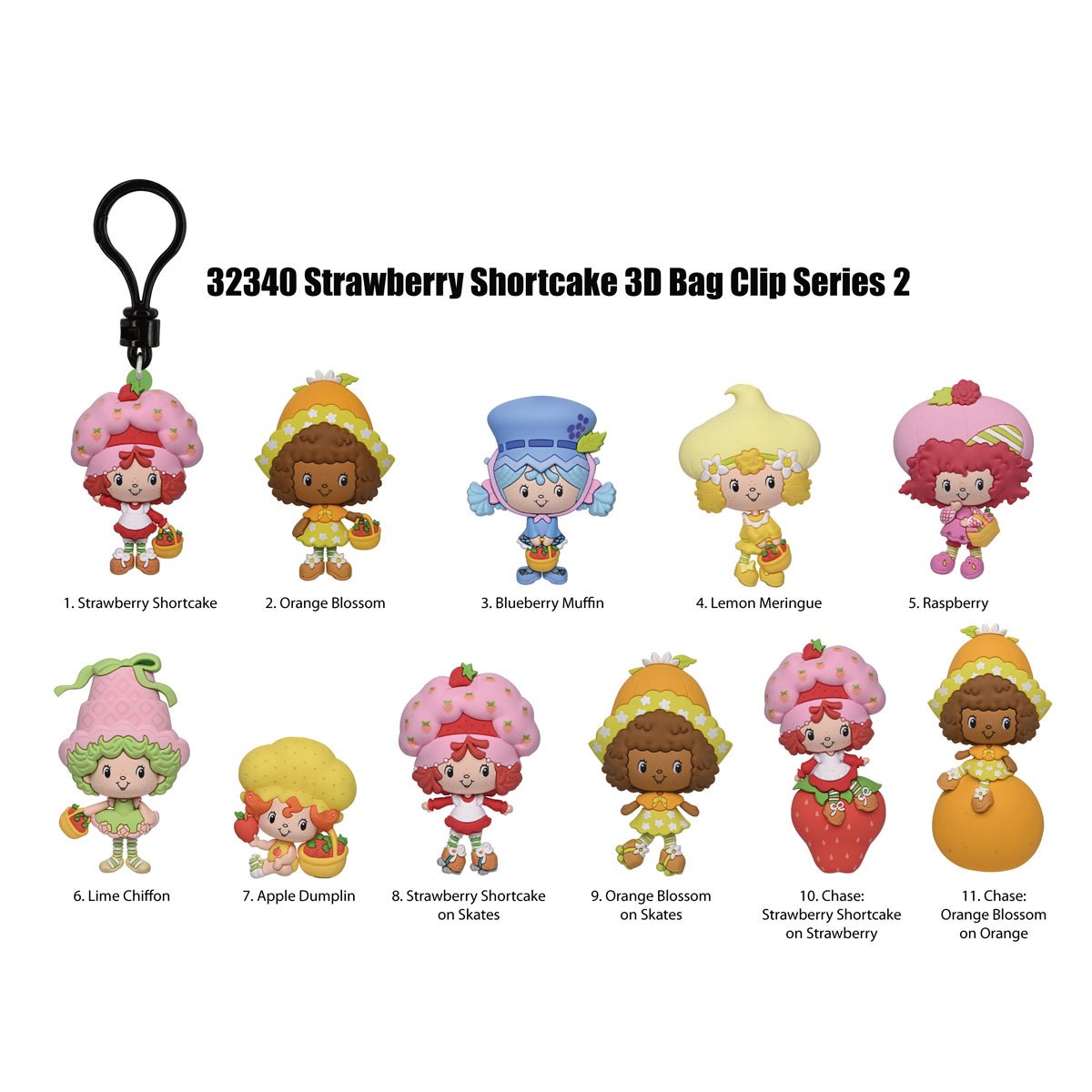 Strawberry Shortcake Series 2 3D Foam Bag Clip Display Case of 24