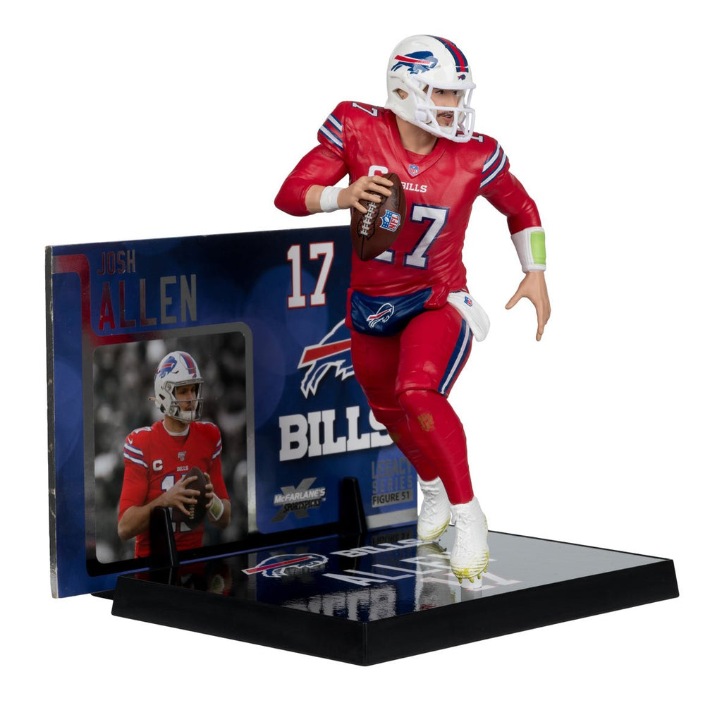 NFL SportsPicks 2025 Buffalo Bills Josh Allen Red Color Rush Jersey 7-Inch Posed Figure