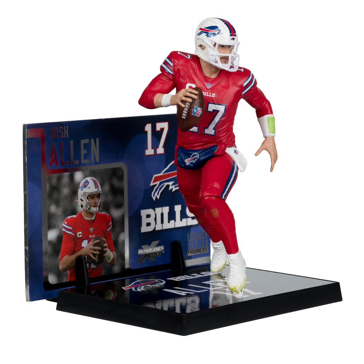 NFL SportsPicks 2025 Buffalo Bills Josh Allen Red Color Rush Jersey 7-Inch Posed Figure