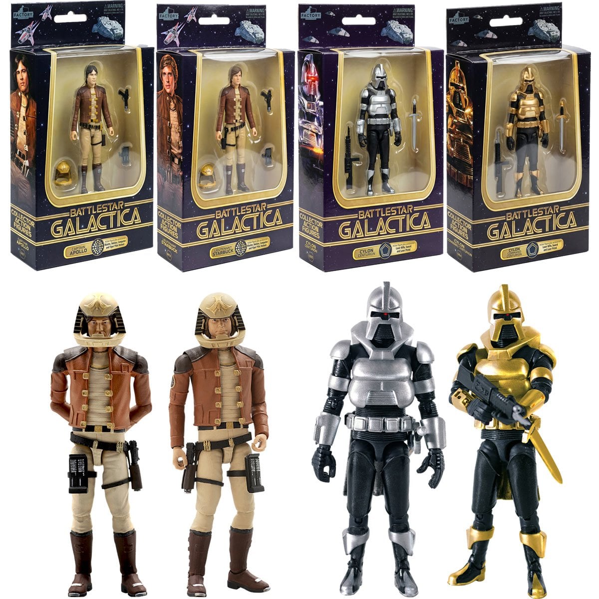 Battlestar Galactica 1978 Wave 1 3 3/4-Inch Action Figure Case of 8