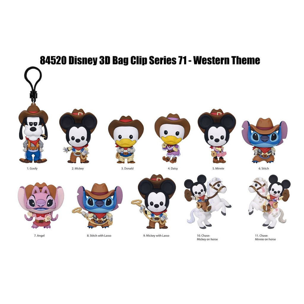 Disney Classic Western Series 71 3D Foam Bag Clip Random 6-Pack