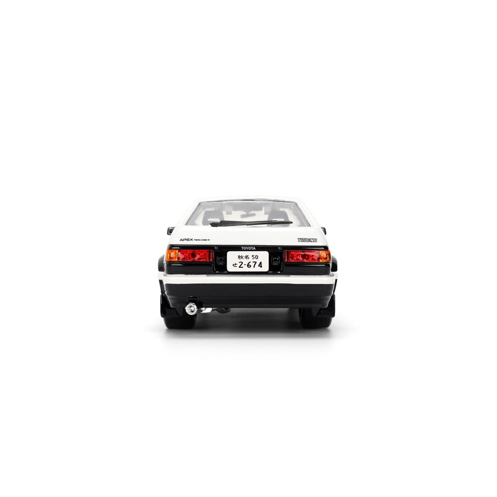 Hollywood Rides Initial D 1986 Toyota Trueno AE86 1:24 Scale Die-Cast Metal Vehicle with Takumi Figure