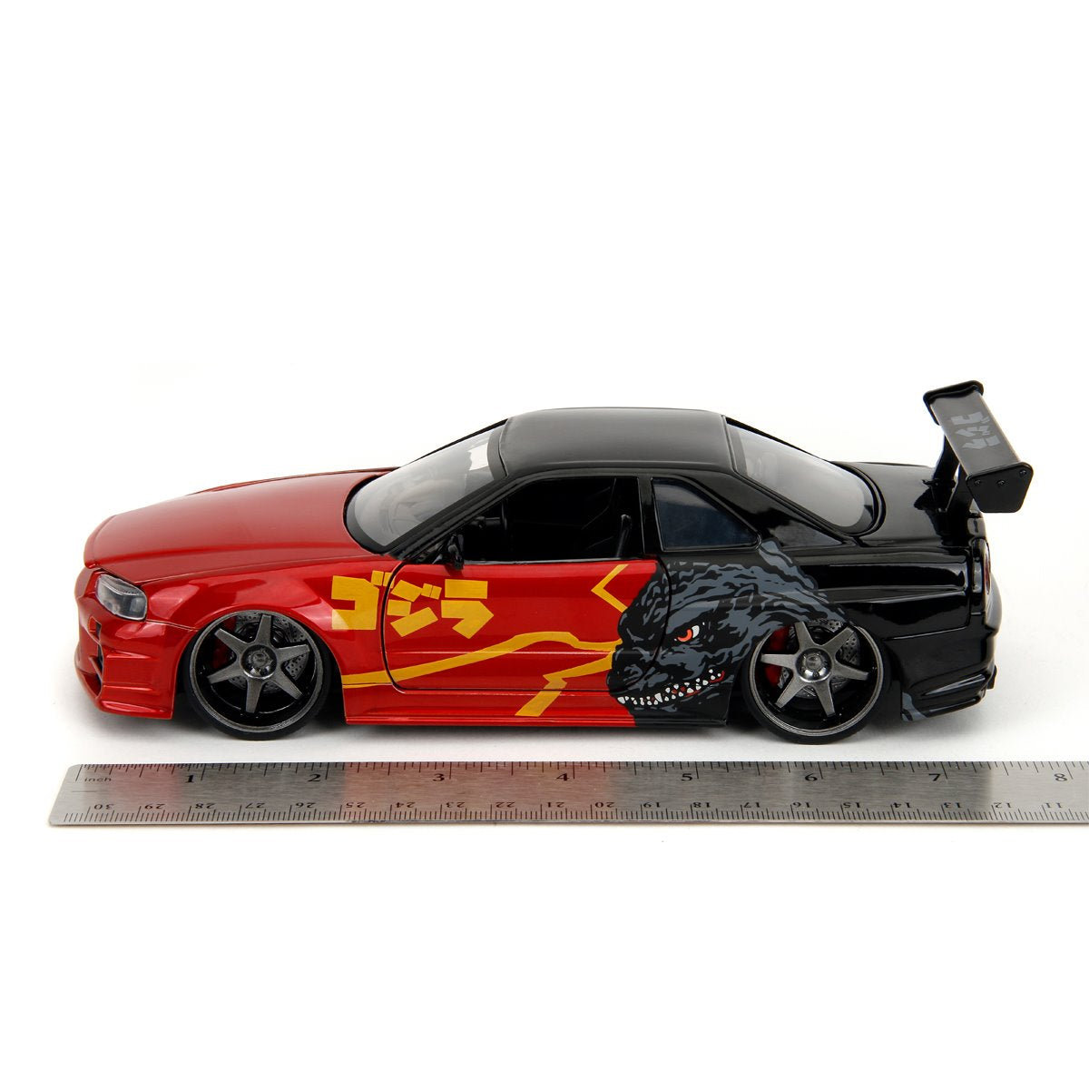 Hollywood Rides Godzilla 2002 Nissan Skyline GT-R R34 1:24 Scale Die-Cast Metal Vehicle