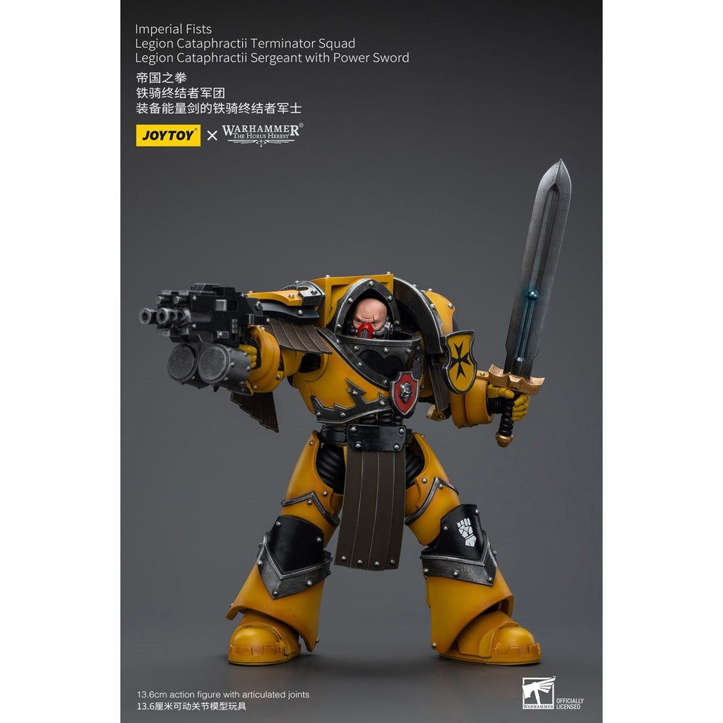 Joy Toy Warhammer 40,000 Imperial Fists Cataphractii Terminator Sergeant with Power Sword 1:18 Scale Action Figure