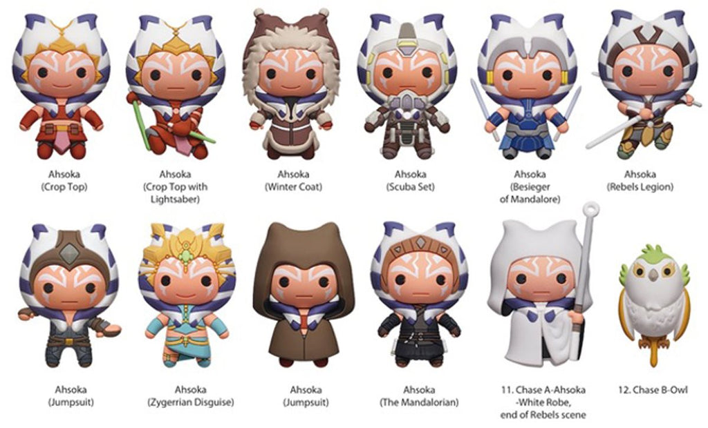 Star Wars Ahsoka 3D Foam Bag Clip Random 6-Pack
