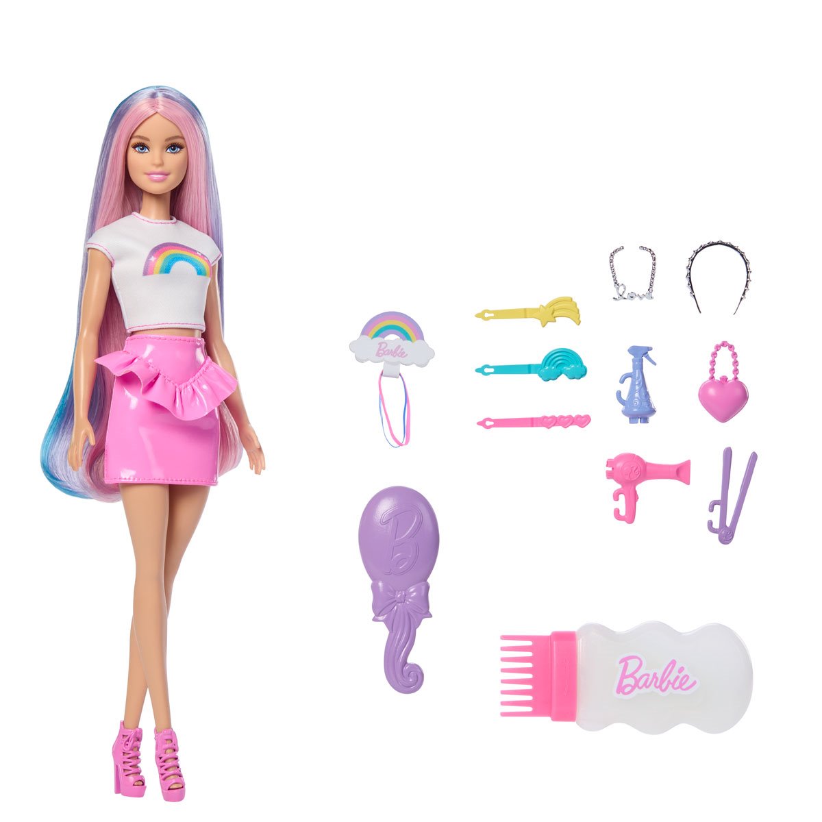Barbie Rainbow Sparkle Hair Doll with Blonde Hair