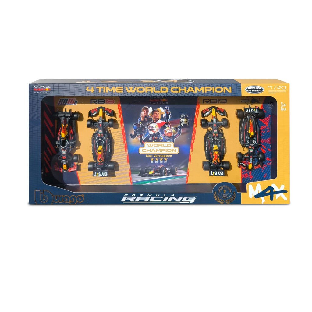 Formula 1 Oracle Red Bull 4-Time World Champion 1:43 Scale Die-Cast Metal Vehicle 4-Pack
